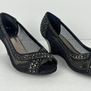 Codia Wedge Pump Size 8 EU 39 Black Heel 2.5 Open Toe
